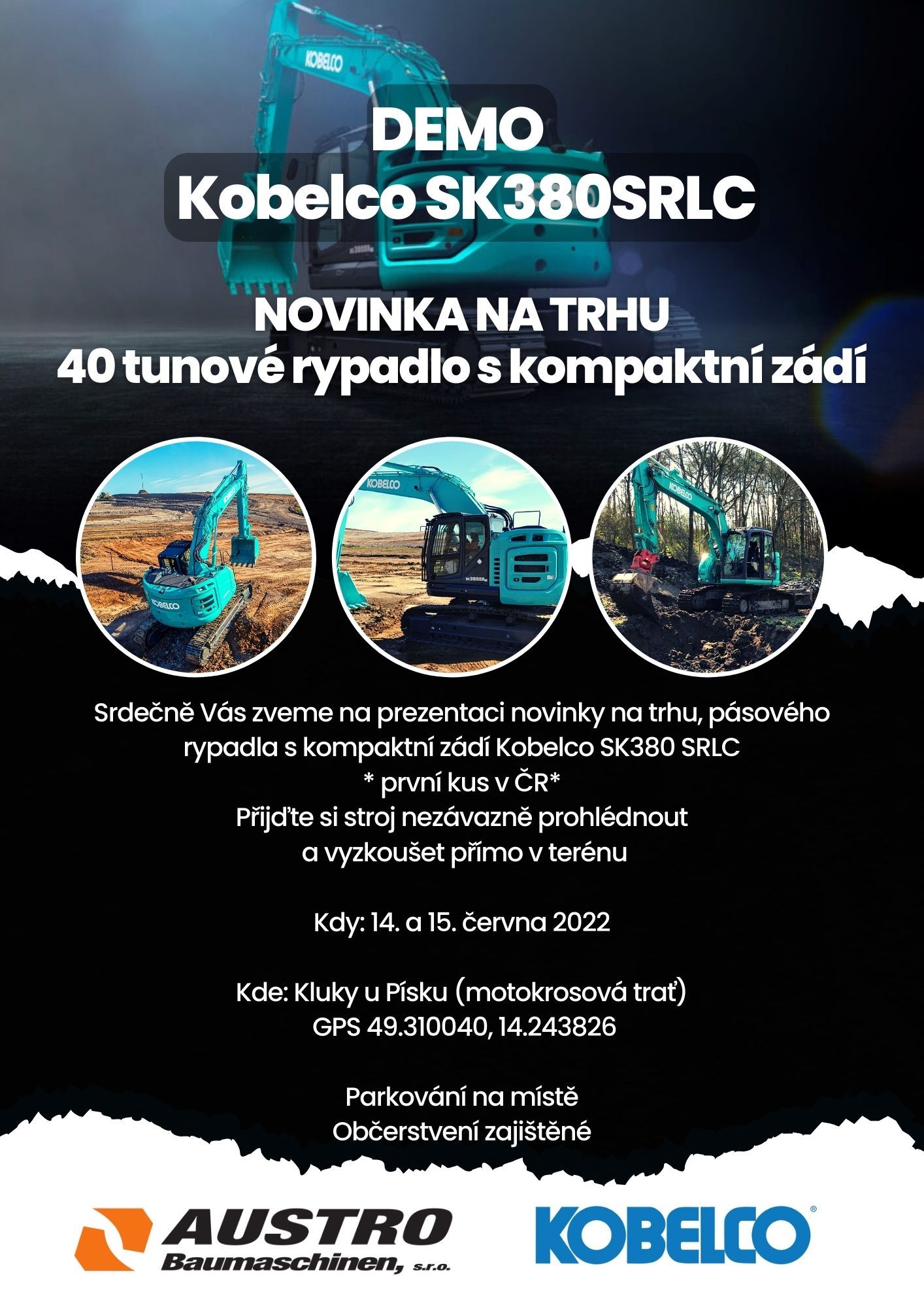 Pozvánka na DEMO Kobelco SK380SRLC